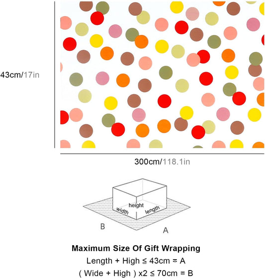 Vibrant Rainbow-Themed Gift Wrap Set - 3 Mini Rolls of Delightful Stripes and Polka Dots, Perfect for Birthdays, Baby Showers, Weddings, and All Celebrations - 17" x 118" per Roll!