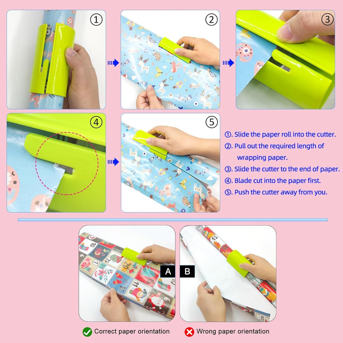 Effortless Gift Wrapping with the 2 Pack Green Wrapping Paper Cutter – Your Go-To Tool for Perfect Cuts Every Time!