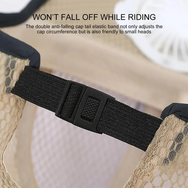 Breathable Sun Hat with USB Rechargeable Solar Fan for Outdoor Sun Protection and Summer Sunscreen