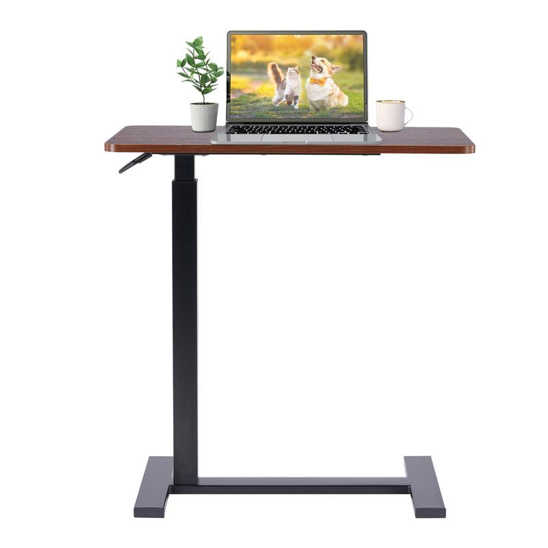 Transform Your Workspace with the Adjustable Overbed Bedside Table on Wheels - Perfect Mobile Laptop Stand for Home and Study!