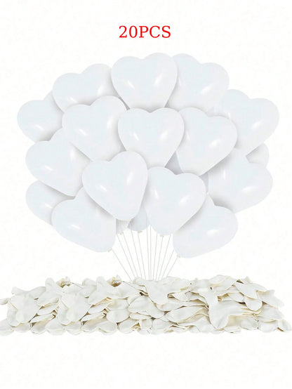 Heart Shaped Latex Balloons in Red, Pink, and Black - 10/20 Pieces for DIY Valentine's Day, Engagement, Wedding, and Anniversary Decorations