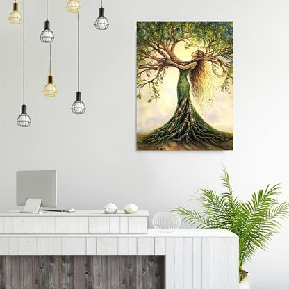 Room Decor 1pc Tree Of Life Canvas Art Print, Wooden Framed Nature-Inspired Wall Decor For Living Room, Bedroom, Office, Cafe - Unique Gift Idea, Creative Home Decoration--Selling On Temu Is Prohibite