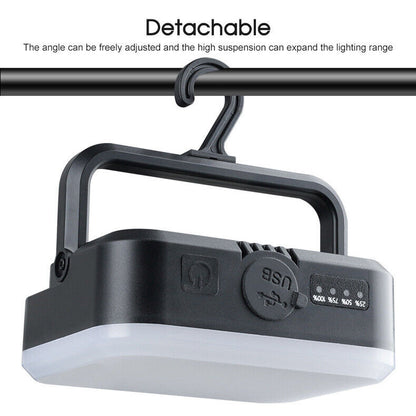 LED Solar Camping Lantern USB Rechargeable Outdoor Tent Emergency Night Light