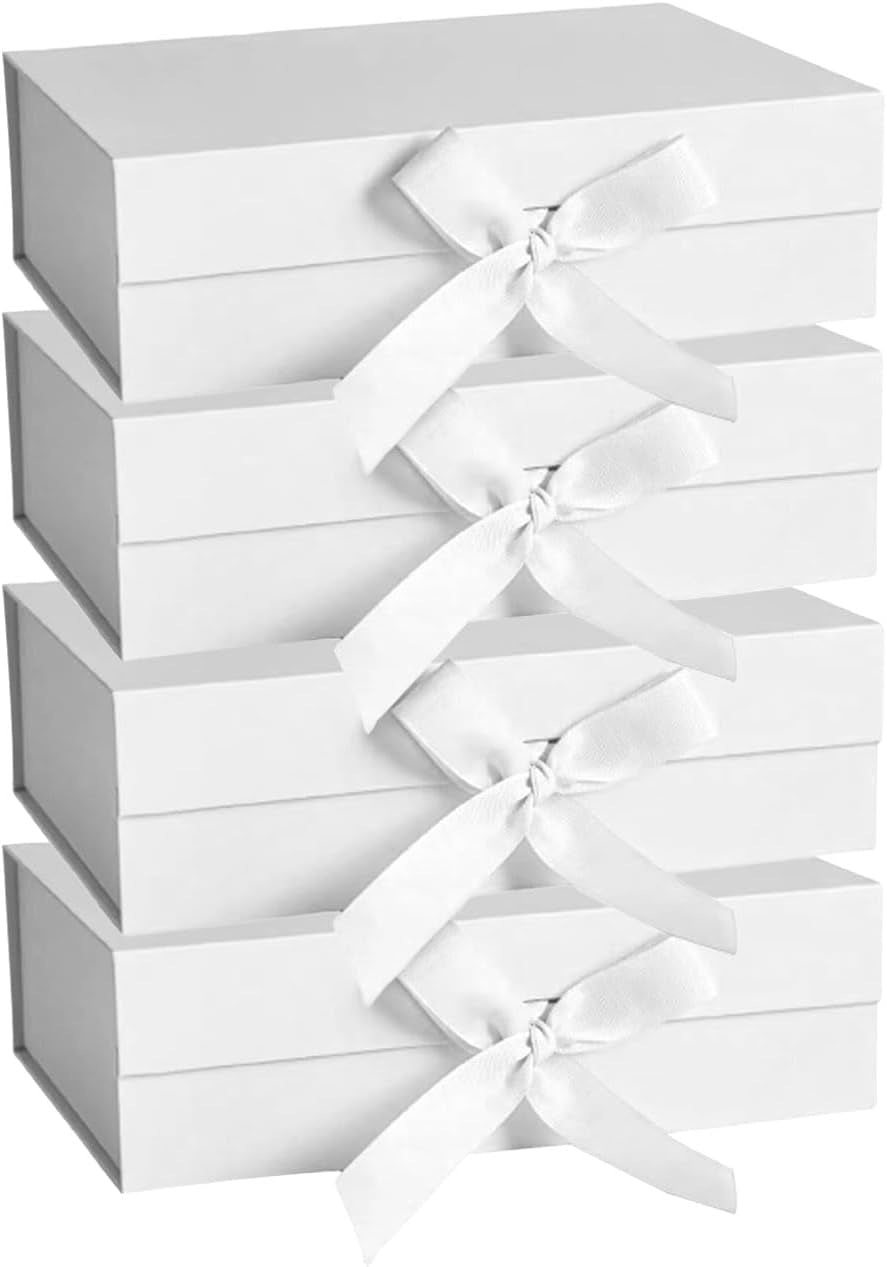 Deluxe Magnetic Closure Gift Box with Satin Ribbon - Perfect for Every Occasion: Birthdays, Weddings, Christmas, and More - 26x19x8cm
