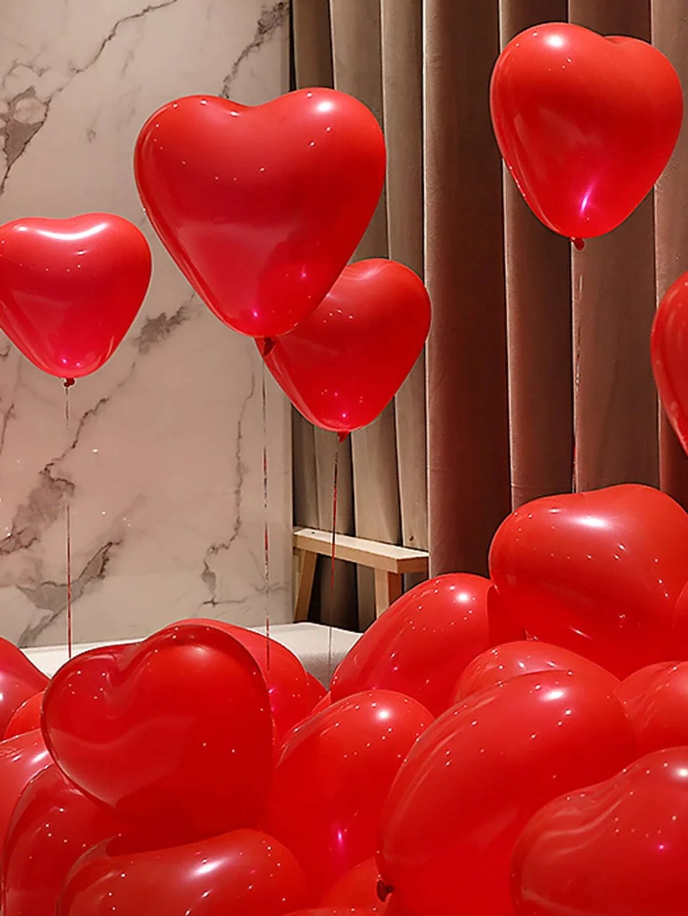 Heart Shaped Latex Balloons in Red, Pink, and Black - 10/20 Pieces for DIY Valentine's Day, Engagement, Wedding, and Anniversary Decorations