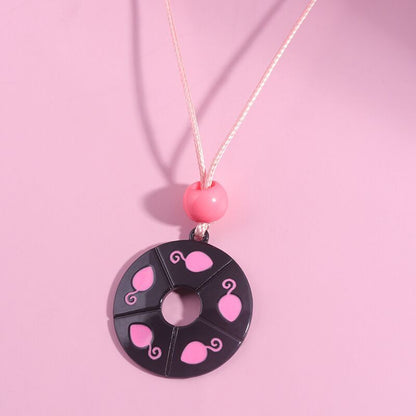 Magic Ladybug Girly Pink Round Necklace Cute Gift Pendant For Kids Girls Ladies