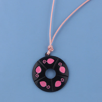 Magic Ladybug Girly Pink Round Necklace Cute Gift Pendant For Kids Girls Ladies