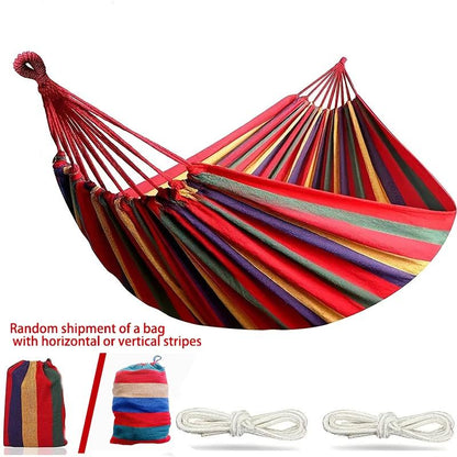 Adult Hammock - Breathable Fabric with Portable Storage Bag - Foldable and Ultra-Light Design for Camping, Beach, and Travel in Red/Blue Bicolor