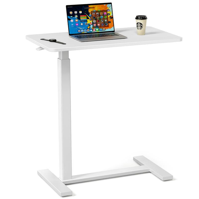 Transform Your Workspace with the Adjustable Overbed Bedside Table on Wheels - Perfect Mobile Laptop Stand for Home and Study!