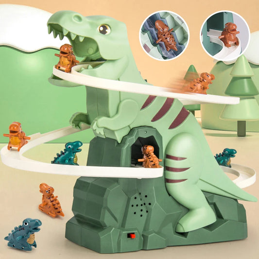 Dinosaur Climbing Slide Music Toy Set - Engaging Puzzle Fun with 3 Charming Dinosaurs - Perfect Christmas and Halloween Gifts for Boys and Girls!
