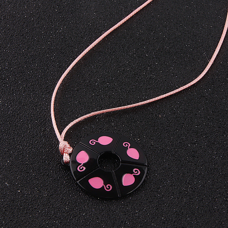 Magic Ladybug Girly Pink Round Necklace Cute Gift Pendant For Kids Girls Ladies