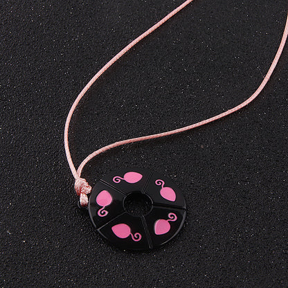 Magic Ladybug Girly Pink Round Necklace Cute Gift Pendant For Kids Girls Ladies