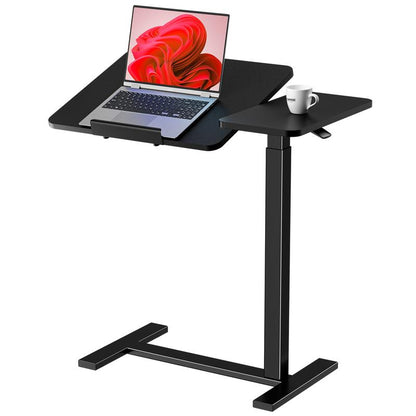 Transform Your Workspace with the Adjustable Overbed Bedside Table on Wheels - Perfect Mobile Laptop Stand for Home and Study!