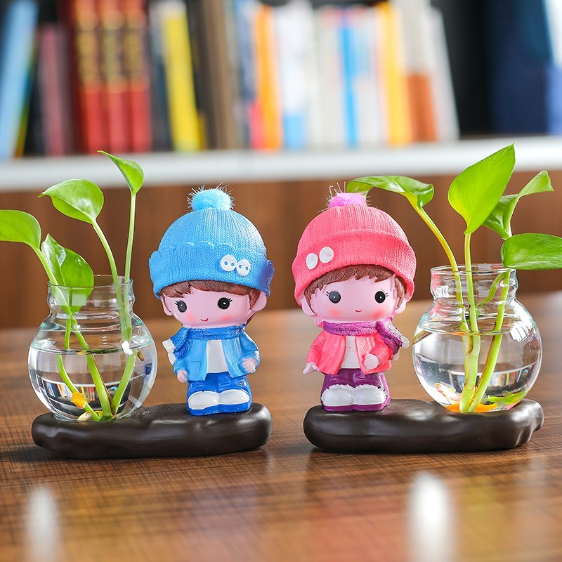 Vase Living Room Flower Arrangement Ornaments Transparent Glassware