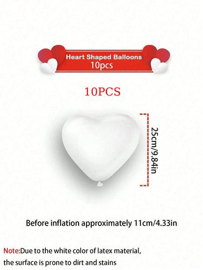 Heart Shaped Latex Balloons in Red, Pink, and Black - 10/20 Pieces for DIY Valentine's Day, Engagement, Wedding, and Anniversary Decorations