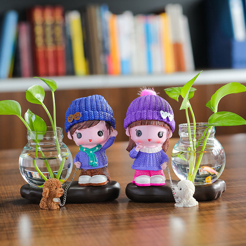 Vase Living Room Flower Arrangement Ornaments Transparent Glassware