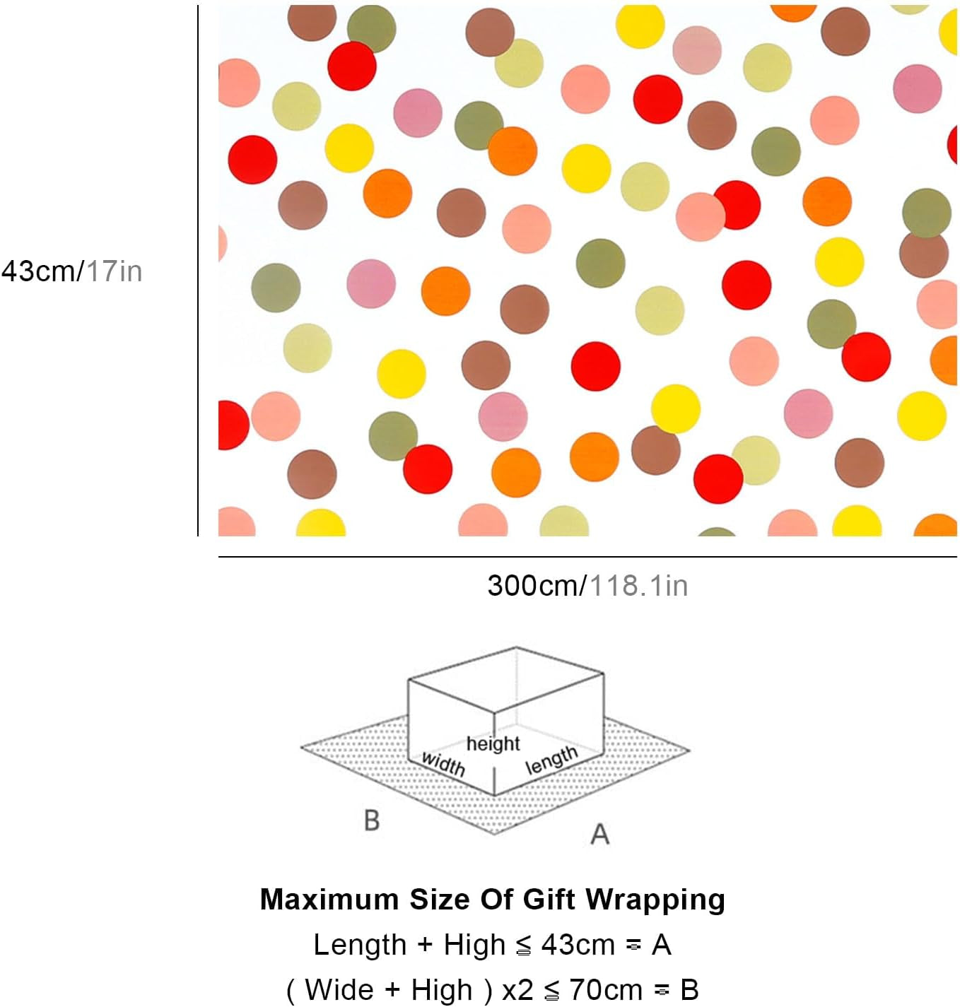 Vibrant Rainbow-Themed Gift Wrap Set - 3 Mini Rolls of Delightful Stripes and Polka Dots, Perfect for Birthdays, Baby Showers, Weddings, and All Celebrations - 17" x 118" per Roll!