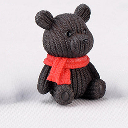 Scarf Woolen Bear Kids Play House Toy Birthday Gift Baking Cake Dress Up Plugin