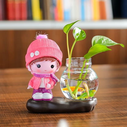 Vase Living Room Flower Arrangement Ornaments Transparent Glassware