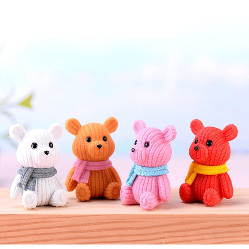 Scarf Woolen Bear Kids Play House Toy Birthday Gift Baking Cake Dress Up Plugin