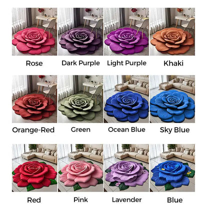 Alien Floral Plush and Diatomaceous Earth Bathroom Floor Mat - Absorbent, Anti-Slip, 3D Fresh Flower Design, Dirt-Resistant