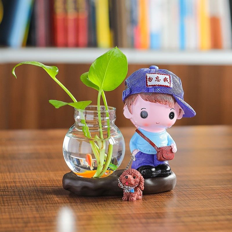 Vase Living Room Flower Arrangement Ornaments Transparent Glassware