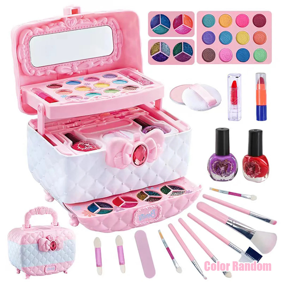Deluxe Princess Makeup Kit for Girls - Safe, Washable Pretend Play Set with Mirror - Perfect Birthday Gift!