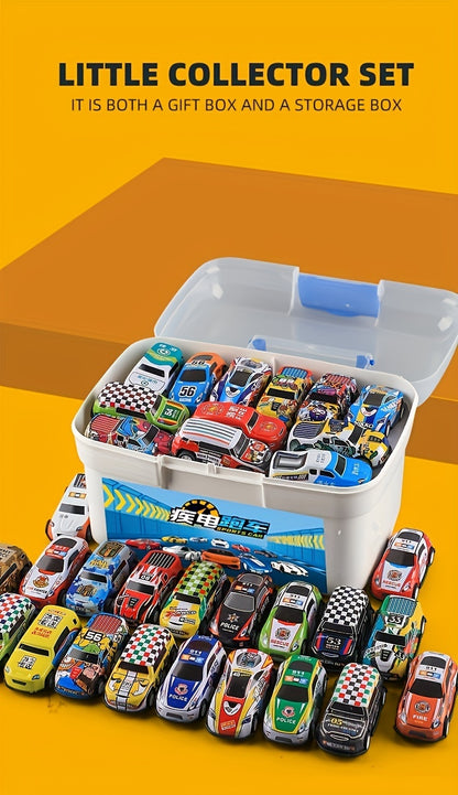 A 50-piece Alloy Toy Car Set With A Storage Box And A Foldable Play Mat, As Well As A Wide Variety Of Combinations, Perfect As An Educational And Entertaining Gift For Children Aged 3 And Up