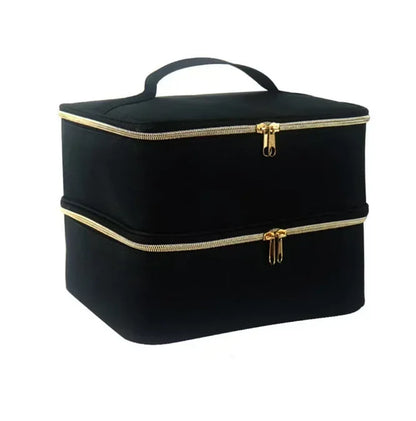 Nail Polish Storage Bag Essential Oil Bag Portable Cosmetic Nail Care Kit Nail Care Tool Storage Box Double Layer 30 Compartment