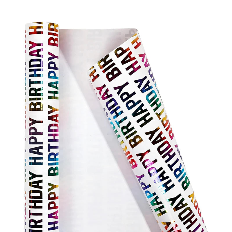 Celebrate in Style with Our Vibrant 17"x120" Birthday Wrapping Paper - Gorgeous Foil Design Perfect for Any Occasion!