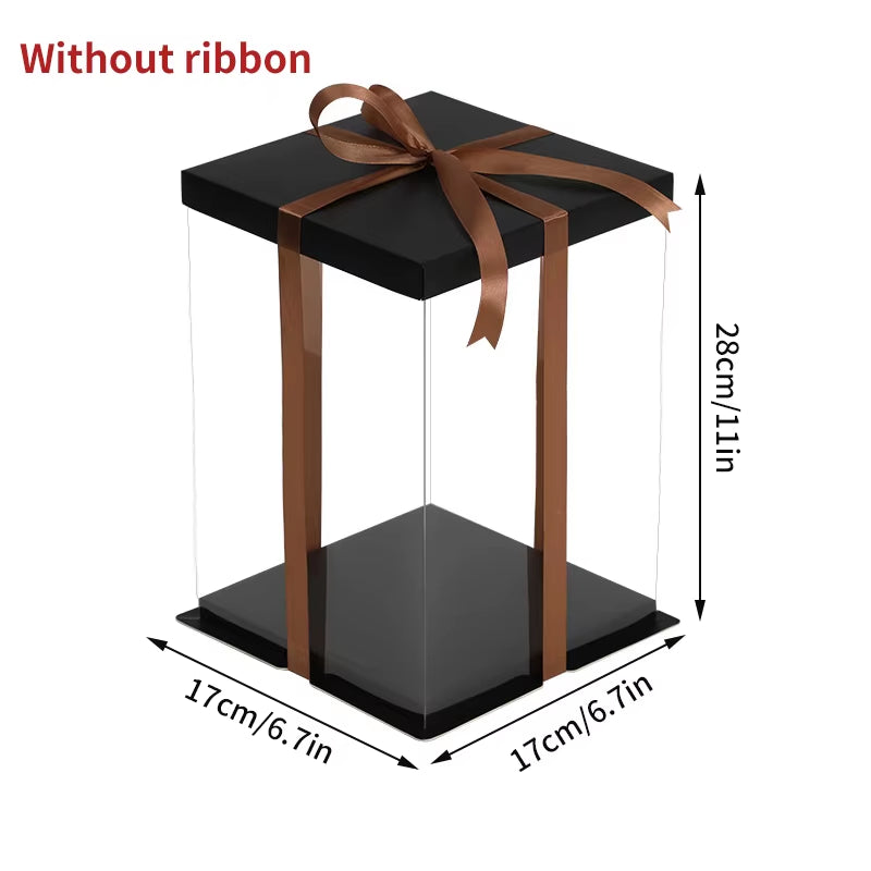 Stylish Transparent Plastic Cake Box - Perfect Gift Packaging for Weddings, Birthdays, and Special Occasions