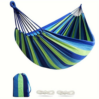 Adult Hammock - Breathable Fabric with Portable Storage Bag - Foldable and Ultra-Light Design for Camping, Beach, and Travel in Red/Blue Bicolor