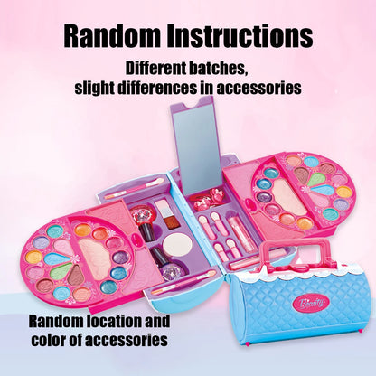 Deluxe Princess Makeup Kit for Girls - Safe, Washable Pretend Play Set with Mirror - Perfect Birthday Gift!