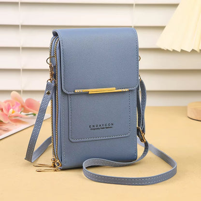 Fashionable Touch Screen Lock Cell Phone Crossbody Bag for Women with Card Holder
