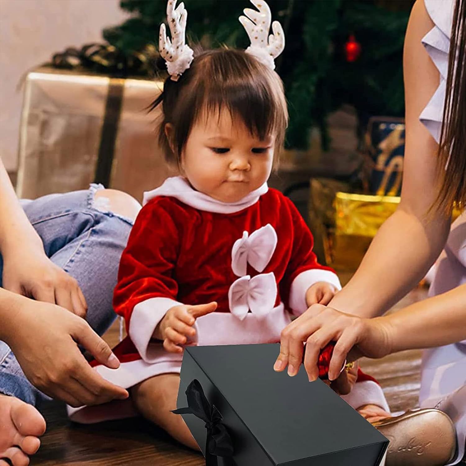 Deluxe Magnetic Closure Gift Box with Satin Ribbon - Perfect for Every Occasion: Birthdays, Weddings, Christmas, and More - 26x19x8cm