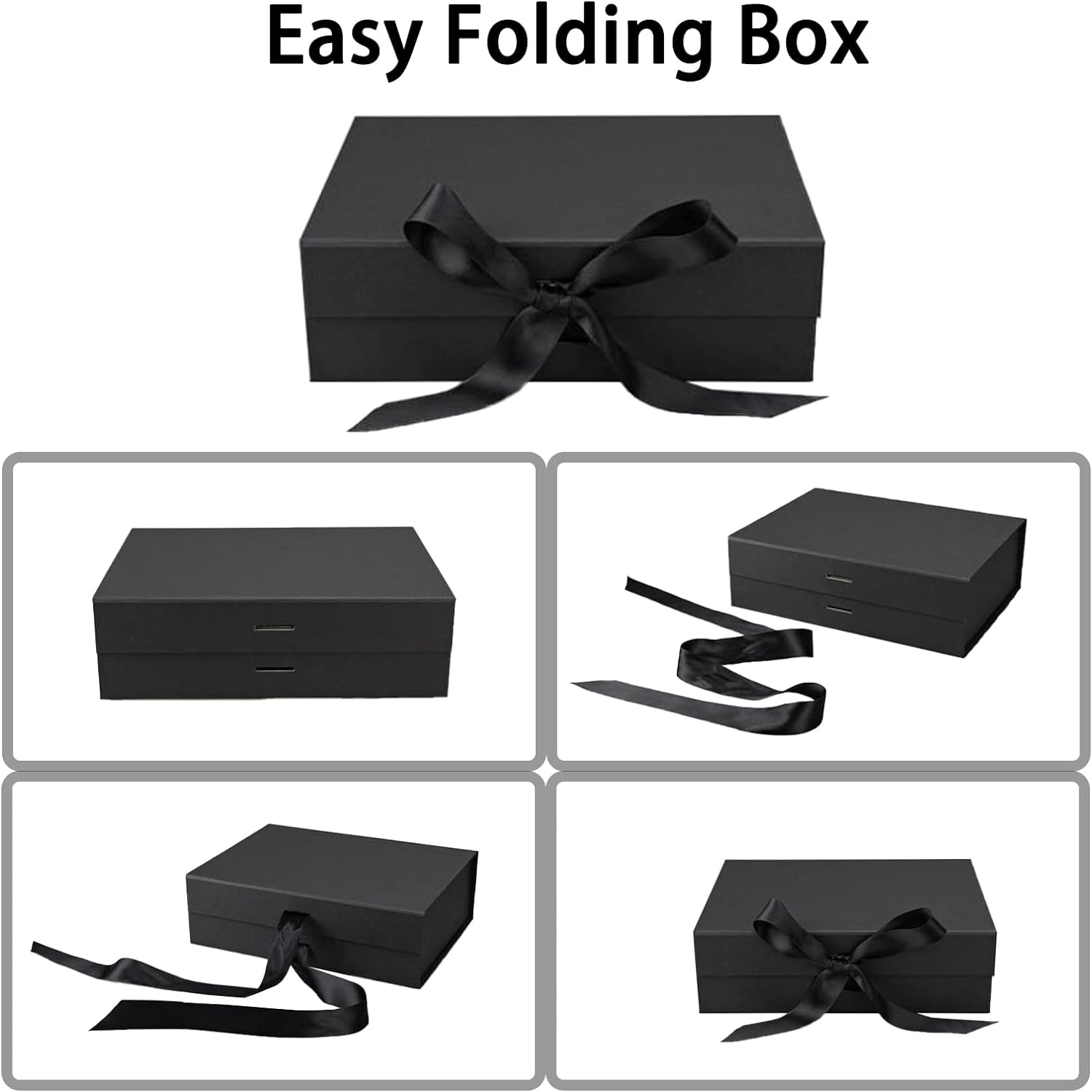 Deluxe Magnetic Closure Gift Box with Satin Ribbon - Perfect for Every Occasion: Birthdays, Weddings, Christmas, and More - 26x19x8cm