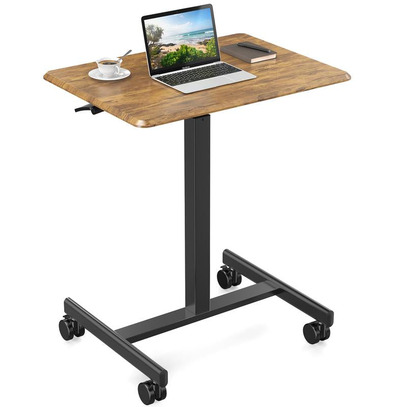 Transform Your Workspace with the Adjustable Overbed Bedside Table on Wheels - Perfect Mobile Laptop Stand for Home and Study!