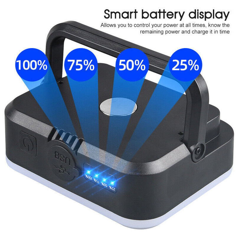 LED Solar Camping Lantern USB Rechargeable Outdoor Tent Emergency Night Light