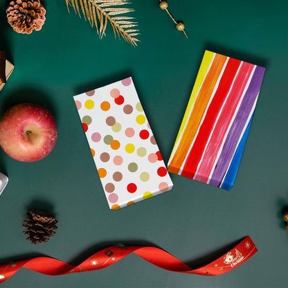 Vibrant Rainbow-Themed Gift Wrap Set - 3 Mini Rolls of Delightful Stripes and Polka Dots, Perfect for Birthdays, Baby Showers, Weddings, and All Celebrations - 17" x 118" per Roll!