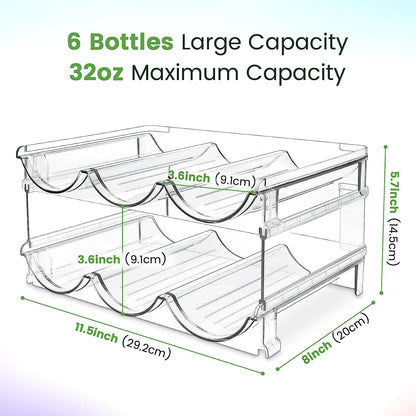 Revolutionize Your Kitchen Space with Our Stackable Water Bottle Organizer - Perfect Storage Solution for Cabinets and Refrigerators - Set of 2!