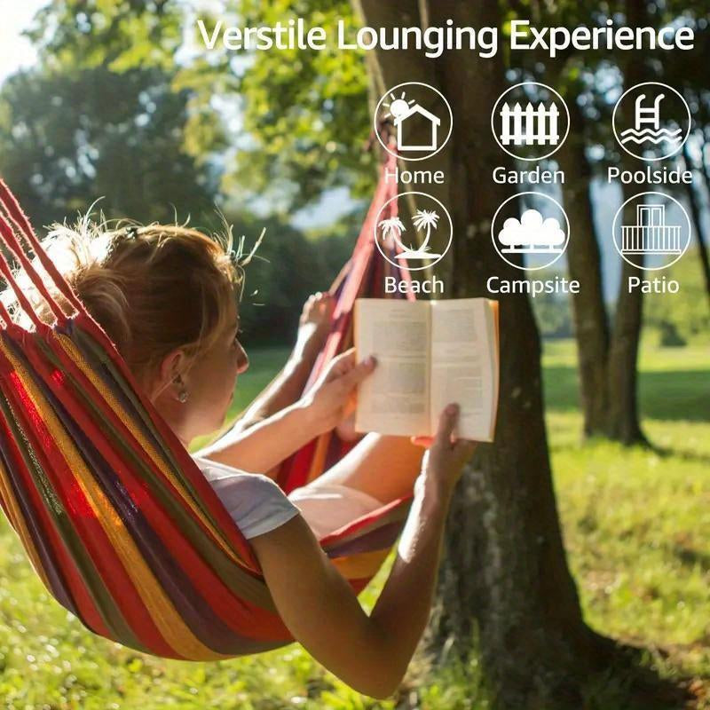 Adult Hammock - Breathable Fabric with Portable Storage Bag - Foldable and Ultra-Light Design for Camping, Beach, and Travel in Red/Blue Bicolor