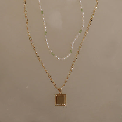 Women's Picture Frame Necklace Multi-layered Clavicle Chain