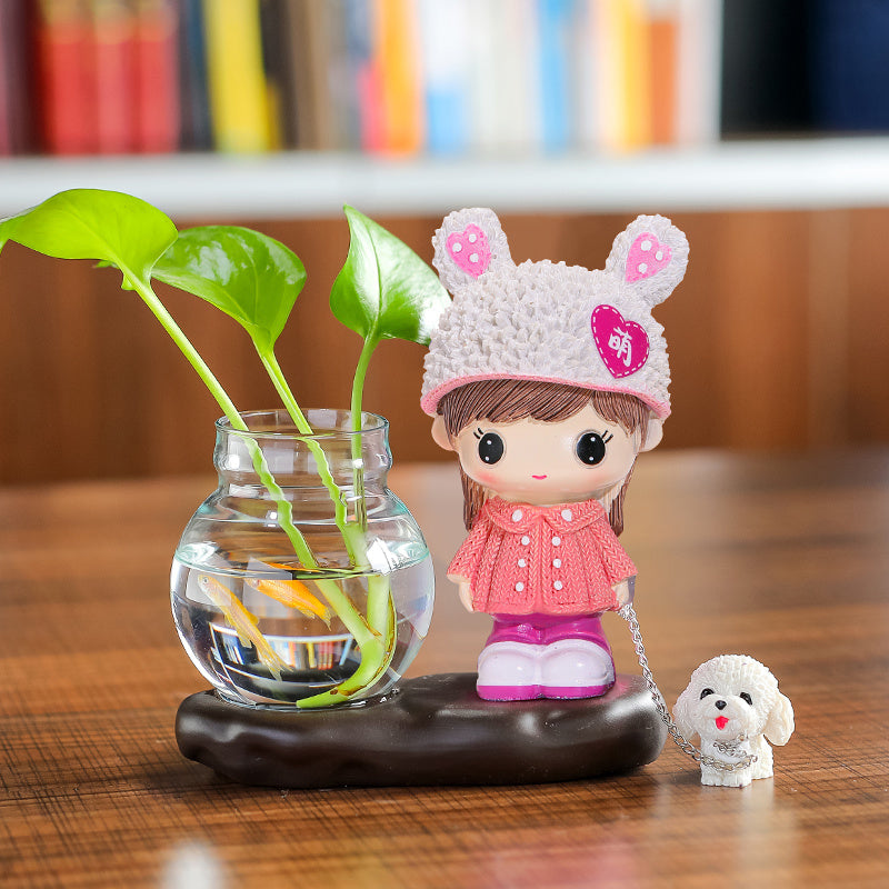 Vase Living Room Flower Arrangement Ornaments Transparent Glassware