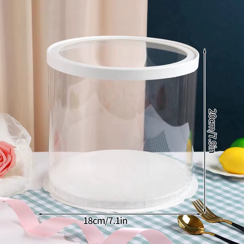 Stylish Transparent Plastic Cake Box - Perfect Gift Packaging for Weddings, Birthdays, and Special Occasions