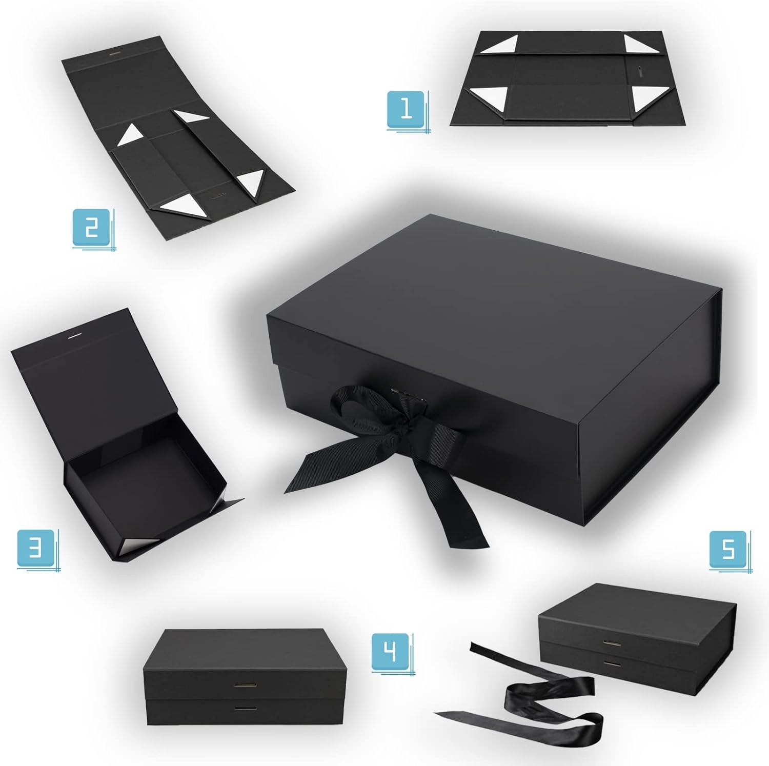 Deluxe Magnetic Closure Gift Box with Satin Ribbon - Perfect for Every Occasion: Birthdays, Weddings, Christmas, and More - 26x19x8cm