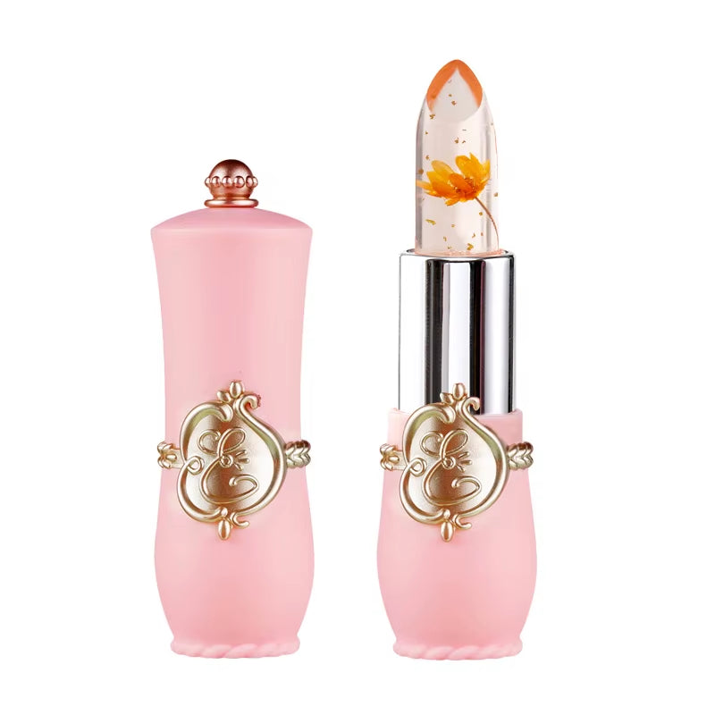 Crystal Flower Jelly Lipstick - Long-Lasting Moisturizing Lip Balm with Temperature Color Change