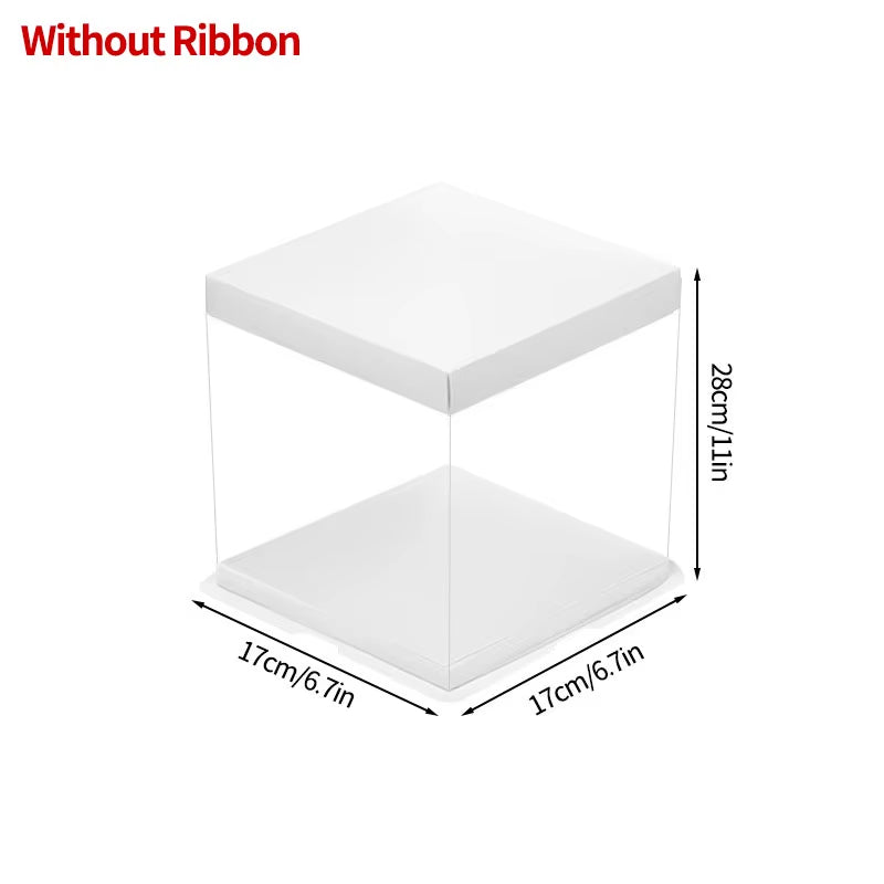 Stylish Transparent Plastic Cake Box - Perfect Gift Packaging for Weddings, Birthdays, and Special Occasions