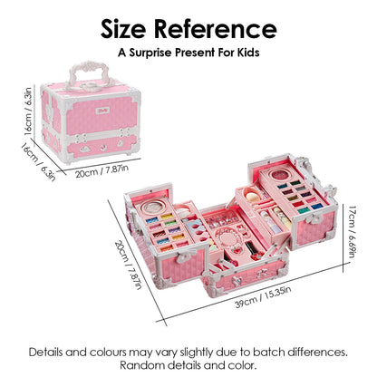 Deluxe Princess Makeup Kit for Girls - Safe, Washable Pretend Play Set with Mirror - Perfect Birthday Gift!