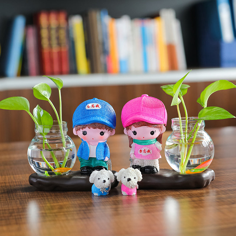 Vase Living Room Flower Arrangement Ornaments Transparent Glassware