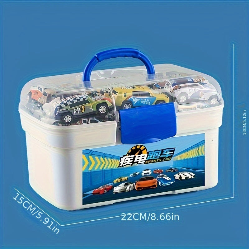 A 50-piece Alloy Toy Car Set With A Storage Box And A Foldable Play Mat, As Well As A Wide Variety Of Combinations, Perfect As An Educational And Entertaining Gift For Children Aged 3 And Up